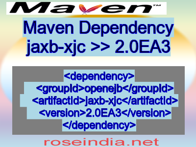 Maven dependency of jaxb-xjc version 2.0EA3