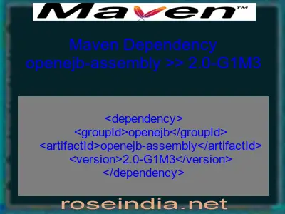 Maven dependency of openejb-assembly version 2.0-G1M3