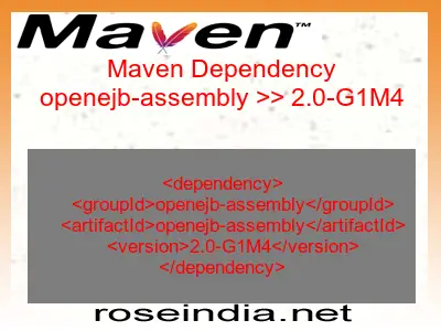Maven dependency of openejb-assembly version 2.0-G1M4