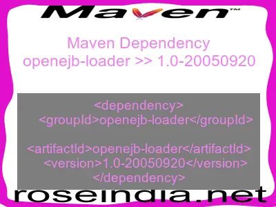 Maven dependency of openejb-loader version 1.0-20050920