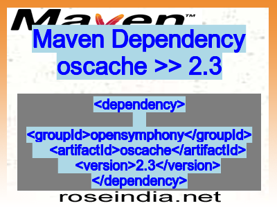 Maven dependency of oscache version 2.3