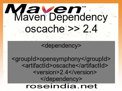Maven dependency of oscache version 2.4