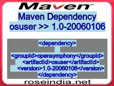 Maven dependency of osuser version 1.0-20060106