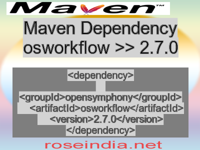 Maven dependency of osworkflow version 2.7.0