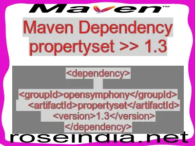 Maven dependency of propertyset version 1.3