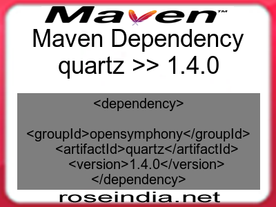 Maven dependency of quartz version 1.4.0
