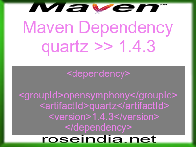 Maven dependency of quartz version 1.4.3