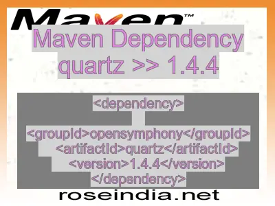 Maven dependency of quartz version 1.4.4
