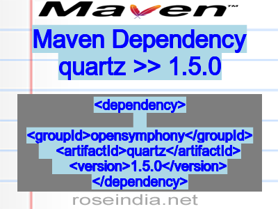 Maven dependency of quartz version 1.5.0