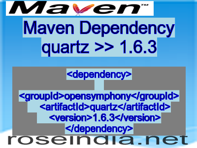 Maven dependency of quartz version 1.6.3