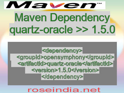 Maven dependency of quartz-oracle version 1.5.0
