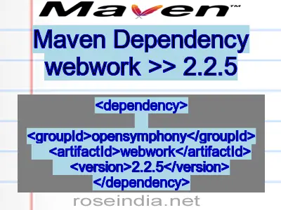 Maven dependency of webwork version 2.2.5