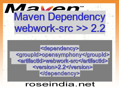 Maven dependency of webwork-src version 2.2