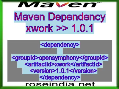 Maven dependency of xwork version 1.0.1