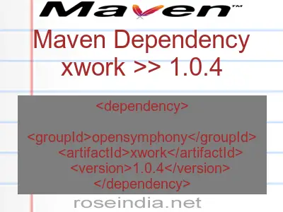 Maven dependency of xwork version 1.0.4