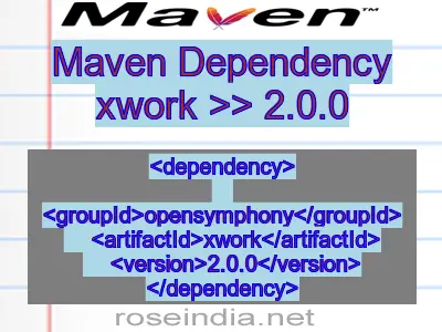 Maven dependency of xwork version 2.0.0
