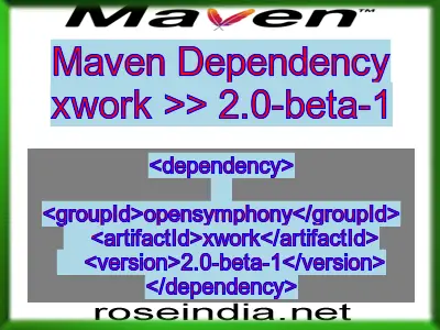 Maven dependency of xwork version 2.0-beta-1