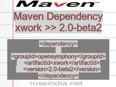 Maven dependency of xwork version 2.0-beta2
