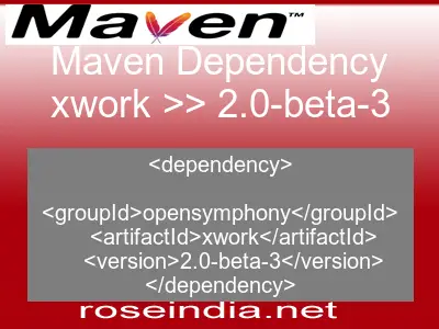 Maven dependency of xwork version 2.0-beta-3