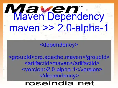 Maven dependency of maven version 2.0-alpha-1