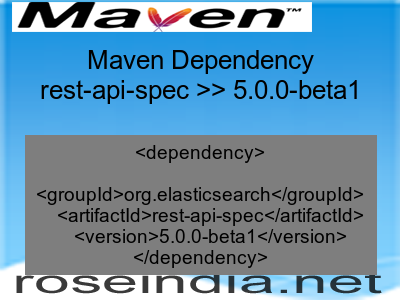 Maven dependency of rest-api-spec version 5.0.0-beta1