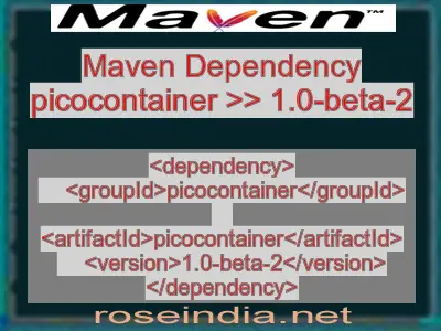 Maven dependency of picocontainer version 1.0-beta-2