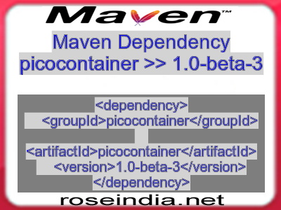 Maven dependency of picocontainer version 1.0-beta-3