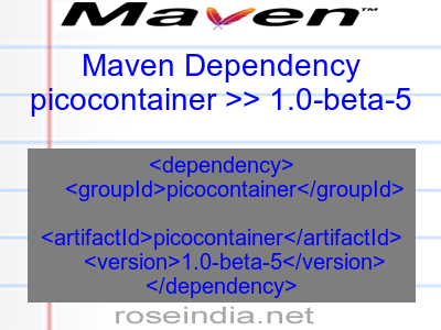 Maven dependency of picocontainer version 1.0-beta-5