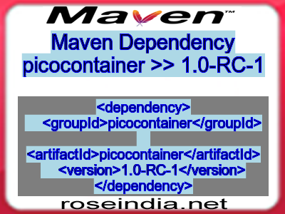 Maven dependency of picocontainer version 1.0-RC-1