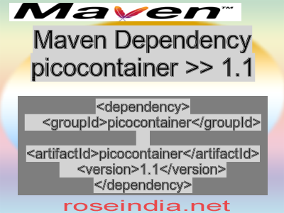 Maven dependency of picocontainer version 1.1