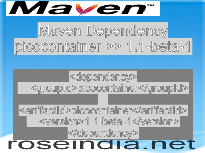 Maven dependency of picocontainer version 1.1-beta-1