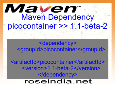 Maven dependency of picocontainer version 1.1-beta-2