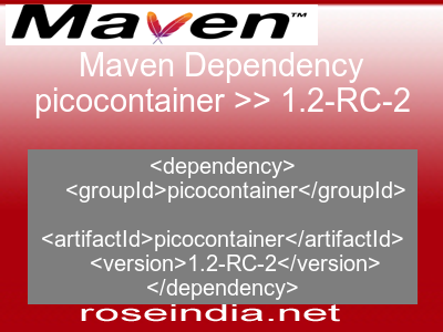 Maven dependency of picocontainer version 1.2-RC-2