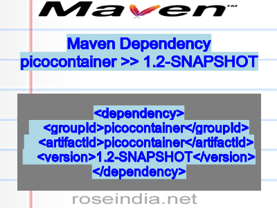 Maven dependency of picocontainer version 1.2-SNAPSHOT
