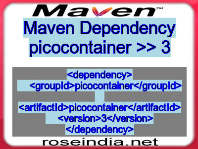 Maven dependency of picocontainer version 3