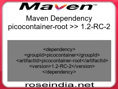 Maven dependency of picocontainer-root version 1.2-RC-2