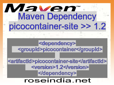 Maven dependency of picocontainer-site version 1.2