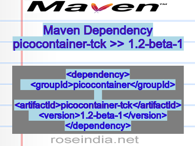 Maven dependency of picocontainer-tck version 1.2-beta-1
