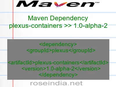 Maven dependency of plexus-containers version 1.0-alpha-2