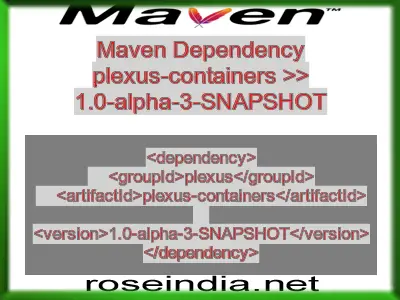 Maven dependency of plexus-containers version 1.0-alpha-3-SNAPSHOT