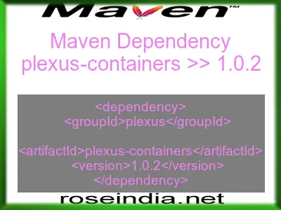 Maven dependency of plexus-containers version 1.0.2