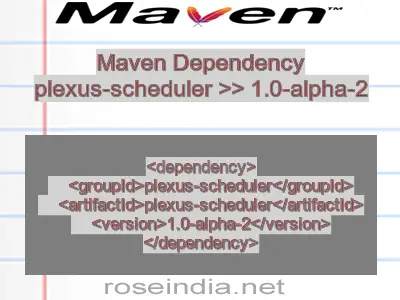 Maven dependency of plexus-scheduler version 1.0-alpha-2