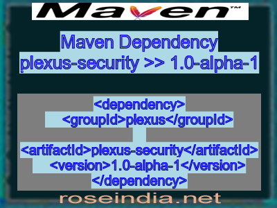 Maven dependency of plexus-security version 1.0-alpha-1