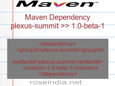 Maven dependency of plexus-summit version 1.0-beta-1