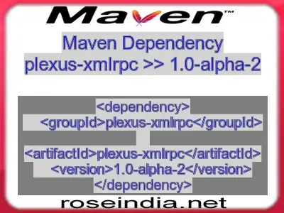 Maven dependency of plexus-xmlrpc version 1.0-alpha-2
