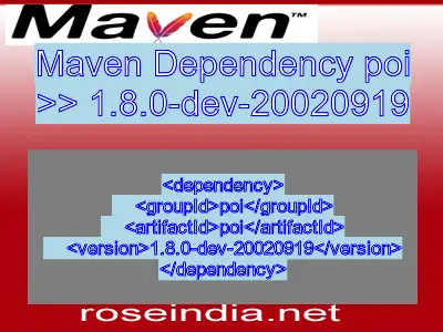 Maven dependency of poi version 1.8.0-dev-20020919