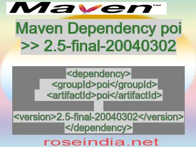Maven dependency of poi version 2.5-final-20040302