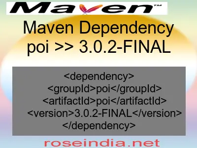 Maven dependency of poi version 3.0.2-FINAL