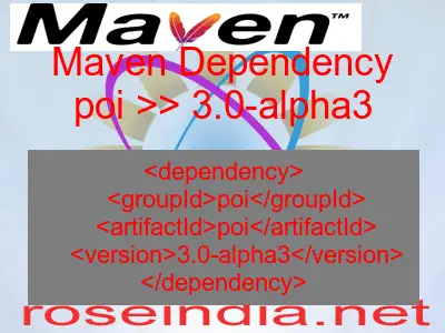 Maven dependency of poi version 3.0-alpha3