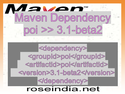 Maven dependency of poi version 3.1-beta2
